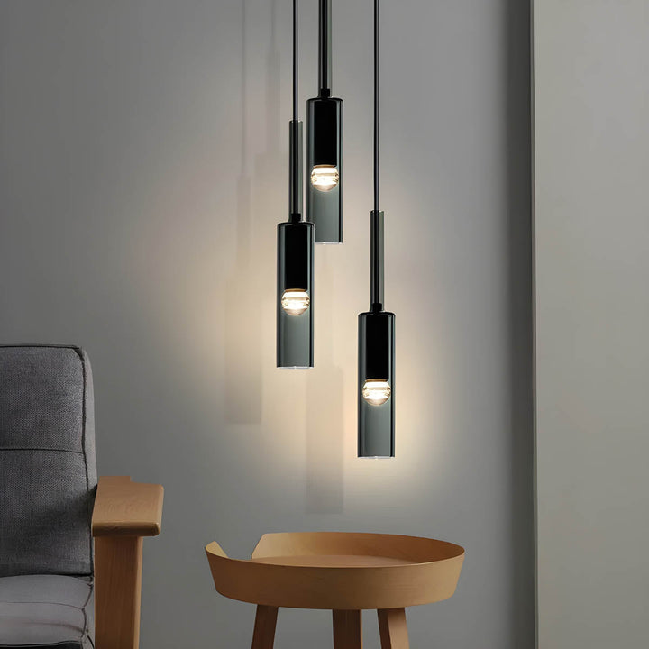 Pendellampe laget av røkt glass – Elegant design med glitrende lyseffekter | Perfekt for stue | Luvikno