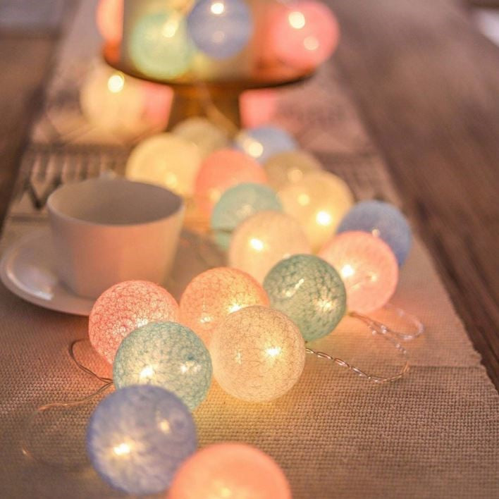 Gledelig Bomull Lys Ball Girlander - LumiBall | Luvikno