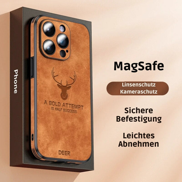 Luvikno | Deer - Luksuriøs Læder iPhone Deksel med Stilig Design og Sjokkbestandig Beskyttelse