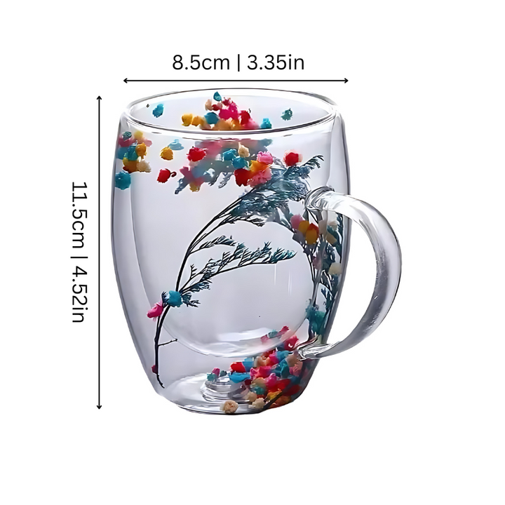 Floral Glass Cup | Luvikno