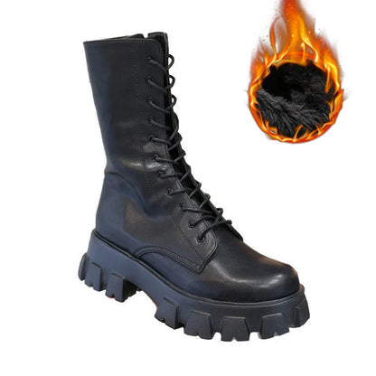 Luvik | Naisten pohje-korkuiset saappaat urheilupohjalla ja lämpimällä vuorella