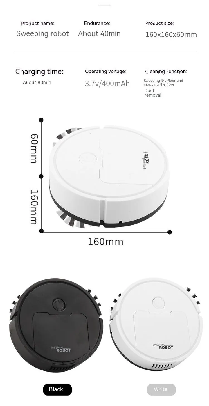 Luvikno | Mini Robot Støvsuger | Alt-i-ett Intelligent Maskin
