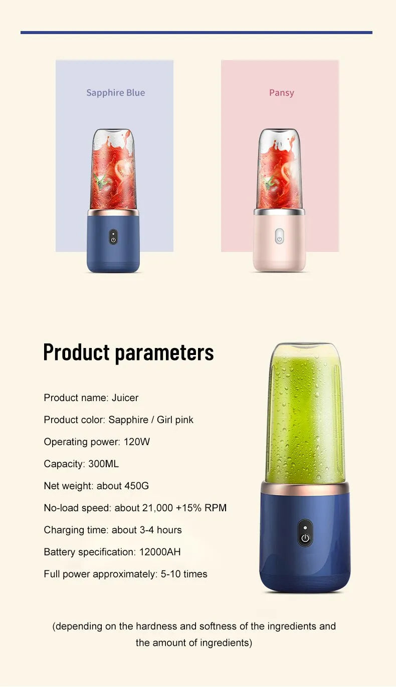BlendMaster Portable – Elektrisk Juicepresse for Hjemmebruk Luvikno