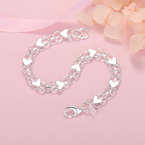 Elegant Luksus Sølv Hjerte Armbånd – Tidløs og Chic Luvikno