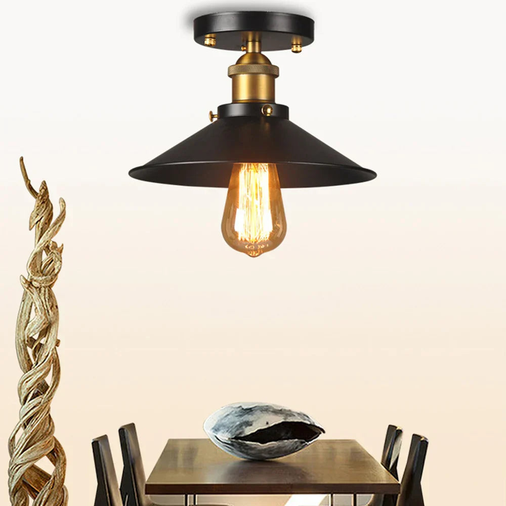 vintage taklampe i industriell stil – retro belysning for stue og gang | Luvikno