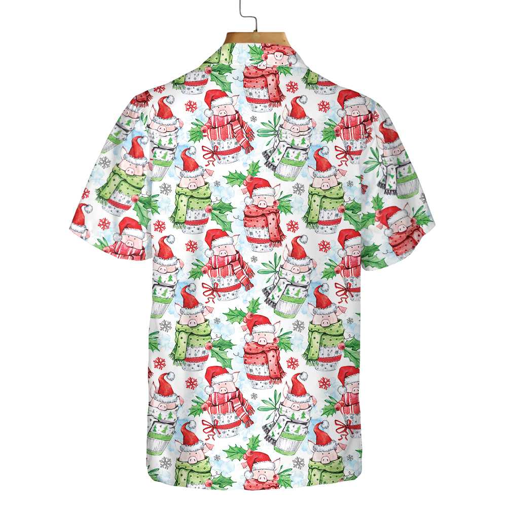 Luvik | God jul Hawaii-skjorte Morsom gris, Morsom jule skjorte, Unik gave til jul
