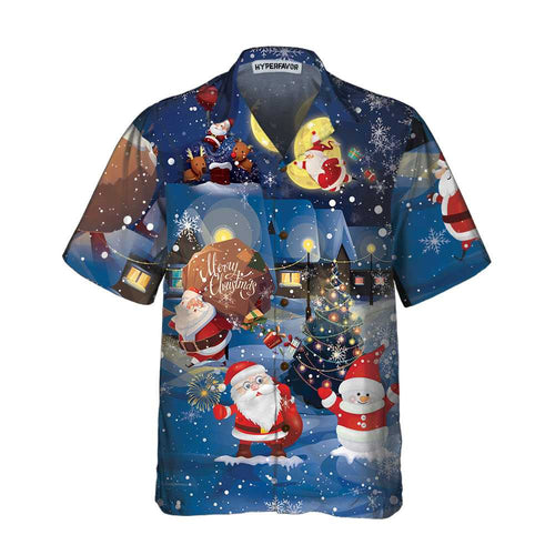 Luvik | Hyvää joulua Hawaii-paita Santa & lahjat, hauska joulupukin paita, paras lahja jouluun