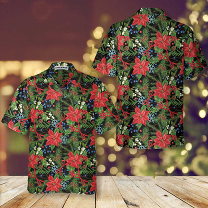 Luvik | Hyvää joulua Talvinen Havaiji-paita, Joulun Floral Havaiji-paita