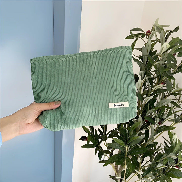 CorduroyGlam Bag - Cord Romslig Organiseringsveske for Kosmetikk | Luvikno