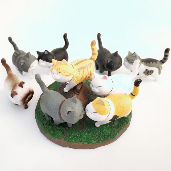 Mini Spaserende Katt Figurer | Luvikno