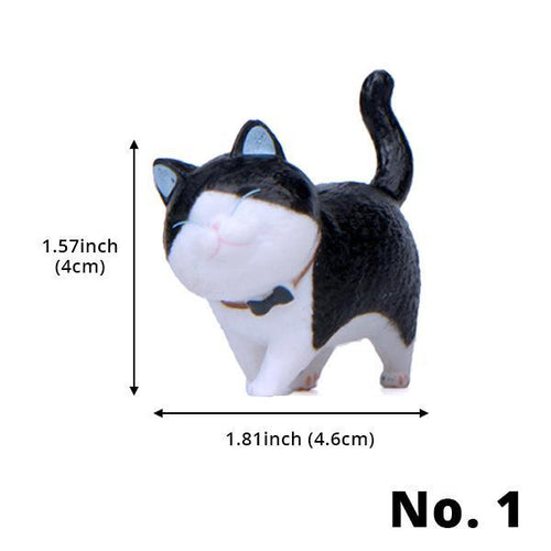 Mini Spaserende Katt Figurer | Luvikno