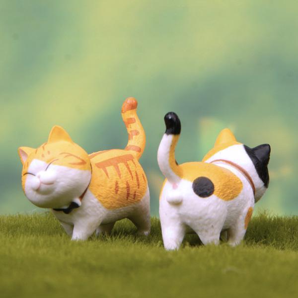 Mini Spaserende Katt Figurer | Luvikno