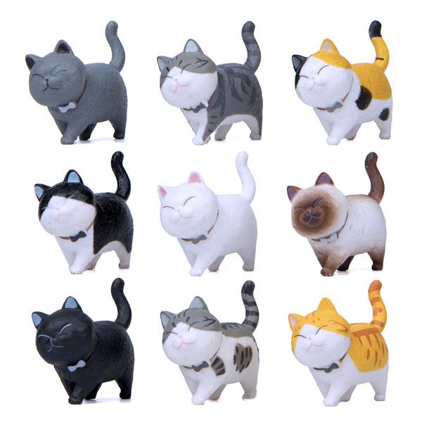 Mini Spaserende Katt Figurer | Luvikno