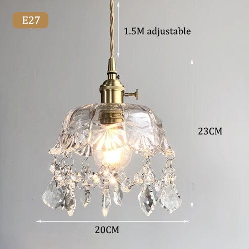 Minimalistisk Retro Krystall Glass Pendellampe Luvikno