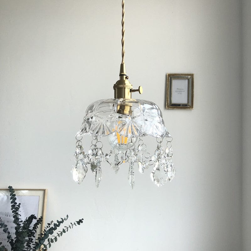 Minimalistisk Retro Krystall Glass Pendellampe Luvikno