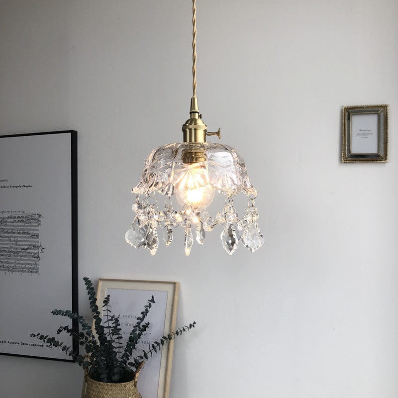 Minimalistisk Retro Krystall Glass Pendellampe Luvikno