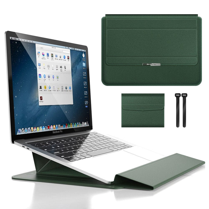 Luvikno | 3-i-1 vanntett laptop sleeve med sjokksikring og tilbehørsoppbevaring - Elegant MacBook-etui for reise og kontor