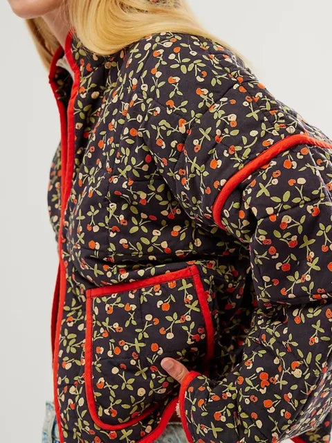 Luvik | Manteau vintage avec motif floral et poches