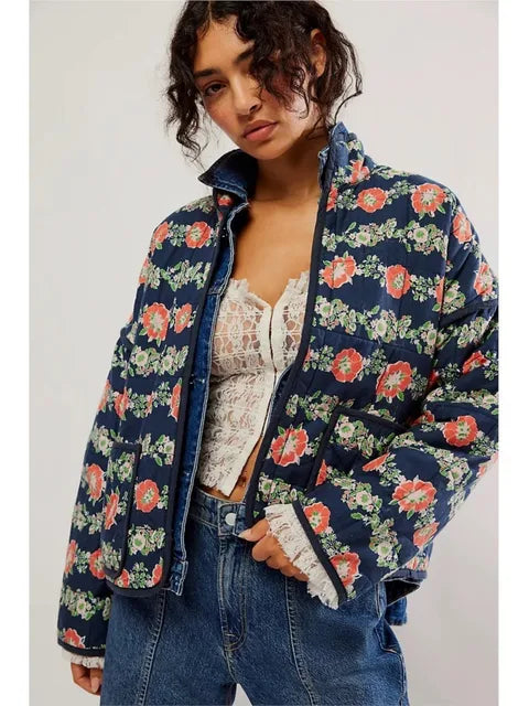 Luvik | Manteau vintage avec motif floral et poches