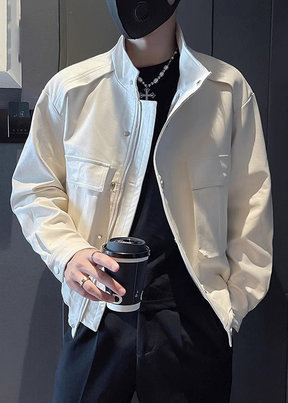 Luvik | Vihreä armeija Kohotettu kaulus Taskut Keinonahka Takit miehille