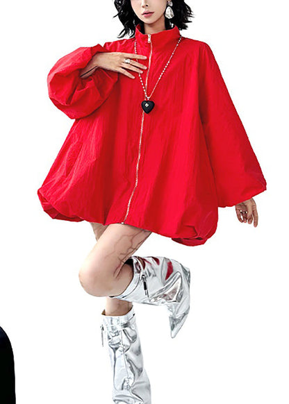 Luvik | Musta korkepaitainen puuvillatakki vetoketjulla ja taskuilla