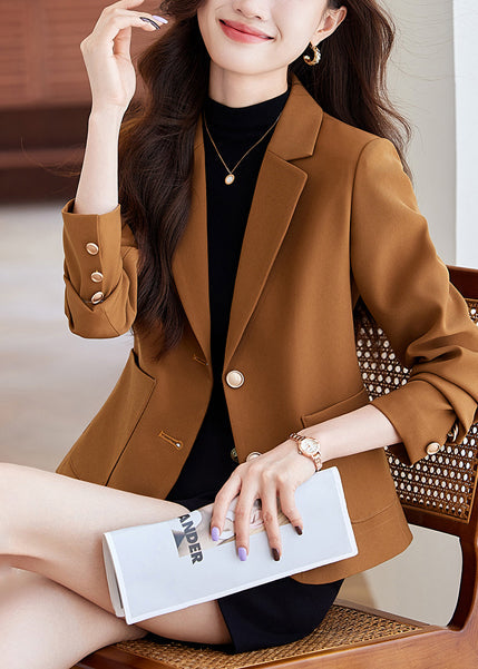 Luvik | Kort formell slim fit brun jakke
