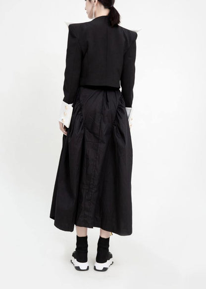 Luvik | Hienot vaatteet, joissa on musta-valkoiset patchwork-napit, puuvillatakki