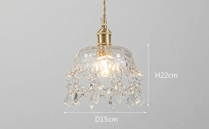 Moderne Glasspendellampe – Krystallklar design for stue og spisestue | Luvikno
