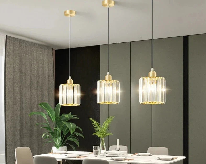 Elegant krystallpendellampe – luksusbelysning for spisestue og stue | Luvikno