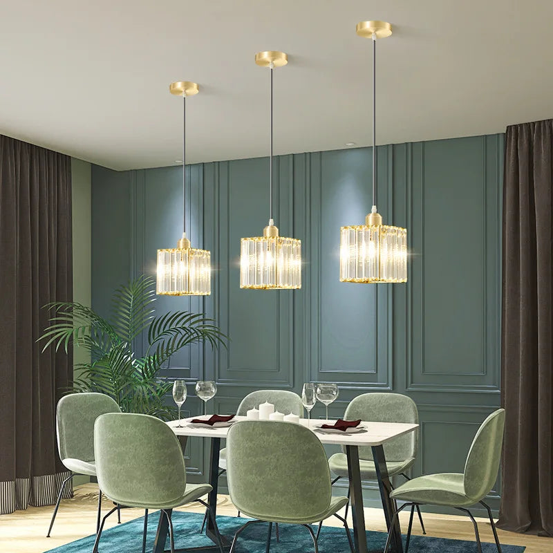 Elegant krystallpendellampe – luksusbelysning for spisestue og stue | Luvikno