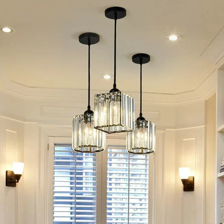 Luvikno | LuxeGlow SparkleLampe - Elegant K9 Krystall Pendel Lys