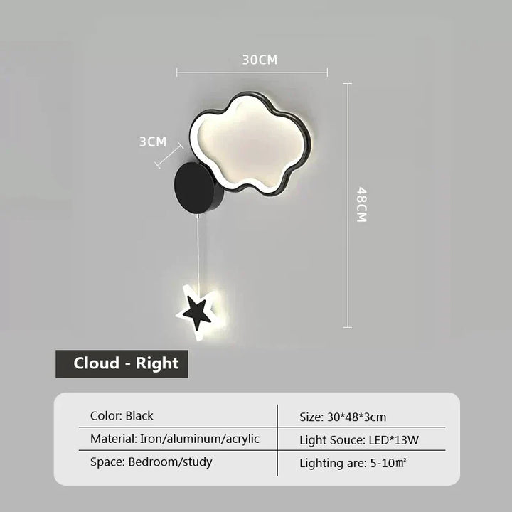 LumiDroom - Magisk Vegglampe med Stjerner og Måne Luvikno