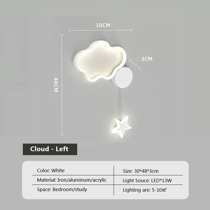 LumiDroom - Magisk Vegglampe med Stjerner og Måne Luvikno