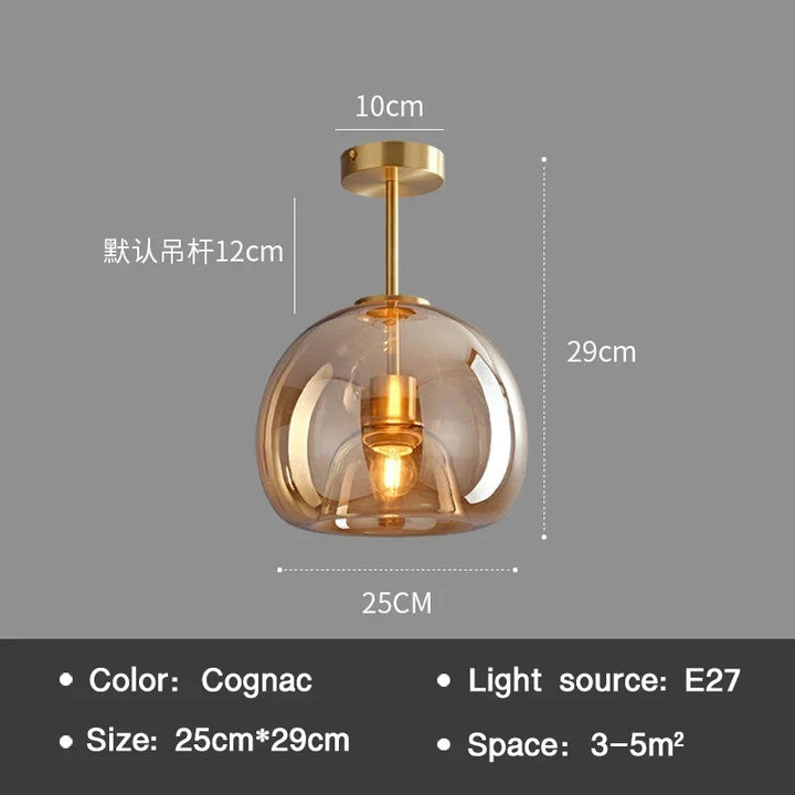 PureLicht - Minimalistisk Glass Taklampe for Soverom og Stue | Luvikno