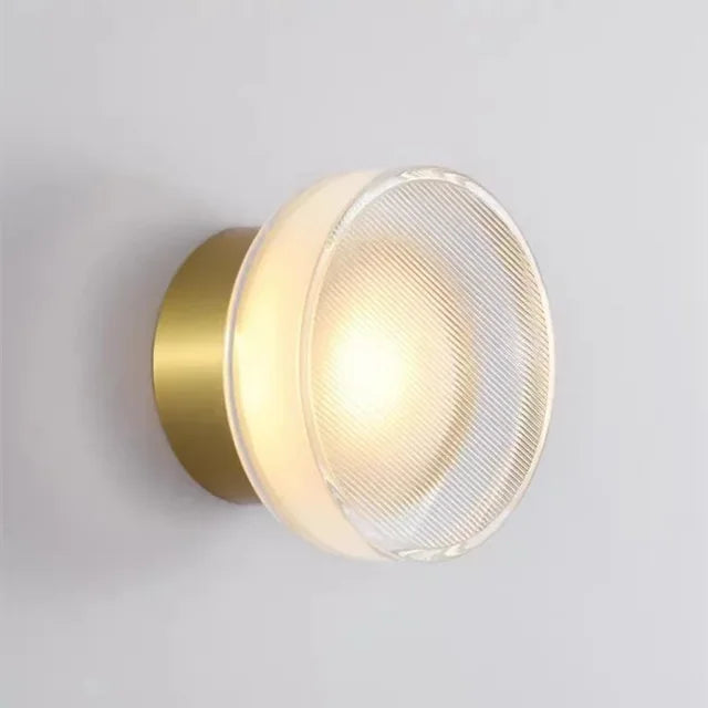 Moderne Rund LED Vegglampe laget av Glass – Vegglampe for Stue, Gang, Soverom og Bad | Luvikno