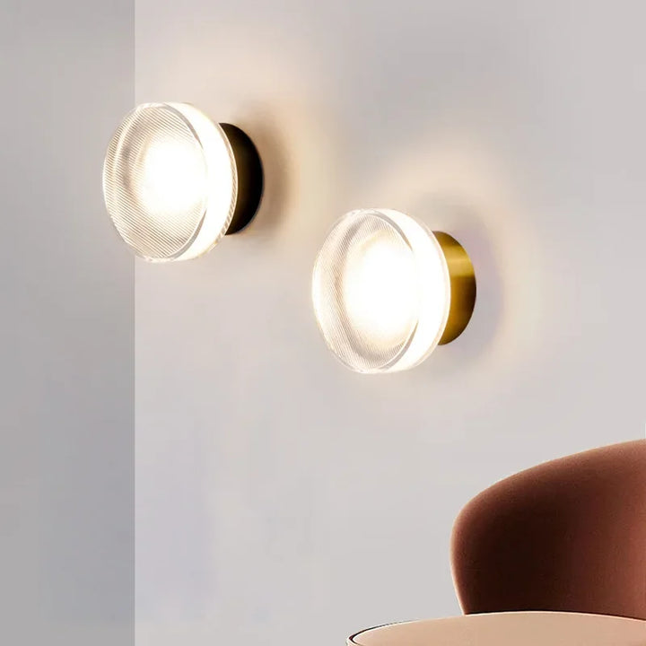 Moderne Rund LED Vegglampe laget av Glass – Vegglampe for Stue, Gang, Soverom og Bad | Luvikno