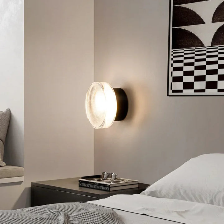 Moderne Rund LED Vegglampe laget av Glass – Vegglampe for Stue, Gang, Soverom og Bad | Luvikno