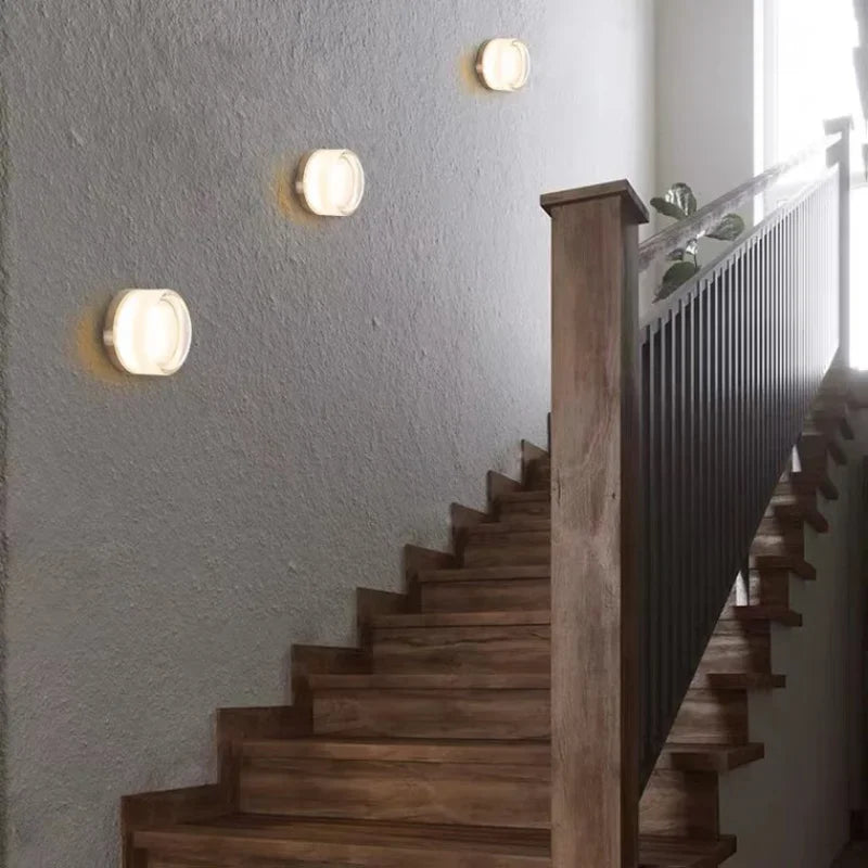 Moderne Rund LED Vegglampe laget av Glass – Vegglampe for Stue, Gang, Soverom og Bad | Luvikno