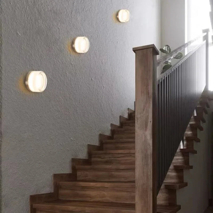 Moderne Rund LED Vegglampe laget av Glass – Vegglampe for Stue, Gang, Soverom og Bad | Luvikno