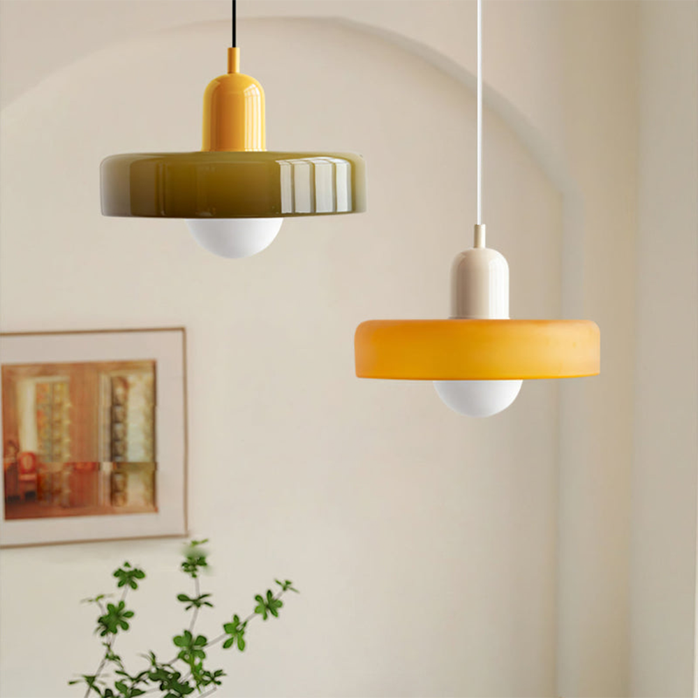 Bauhaus Fargerik Glass Pendelampe - Moderne Designlampe for Stue og Spisestue | Luvikno
