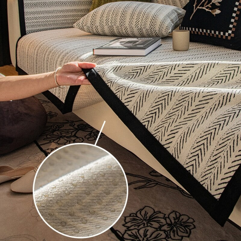 Moderne Chenille Stoff Anti-Ripekk Non-Slip Sofaputetrekk | Luvikno