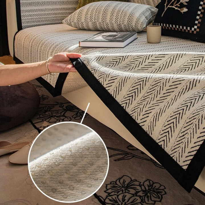 Moderne Chenille Stoff Anti-Ripekk Non-Slip Sofaputetrekk | Luvikno