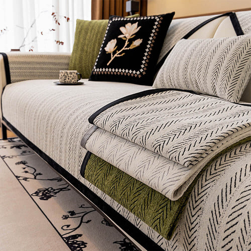 Moderne Chenille Stoff Anti-Ripekk Non-Slip Sofaputetrekk | Luvikno