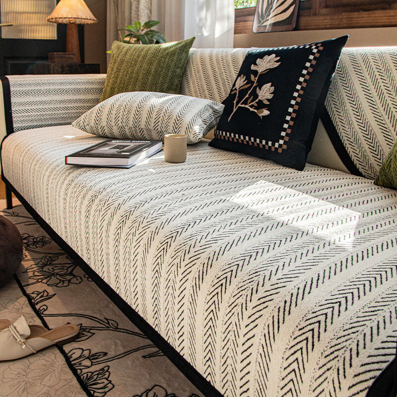 Moderne Chenille Stoff Anti-Ripekk Non-Slip Sofaputetrekk | Luvikno