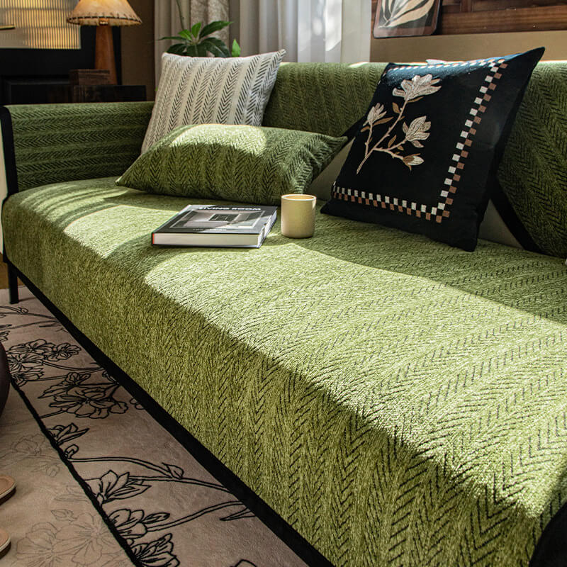 Moderne Chenille Stoff Anti-Ripekk Non-Slip Sofaputetrekk | Luvikno