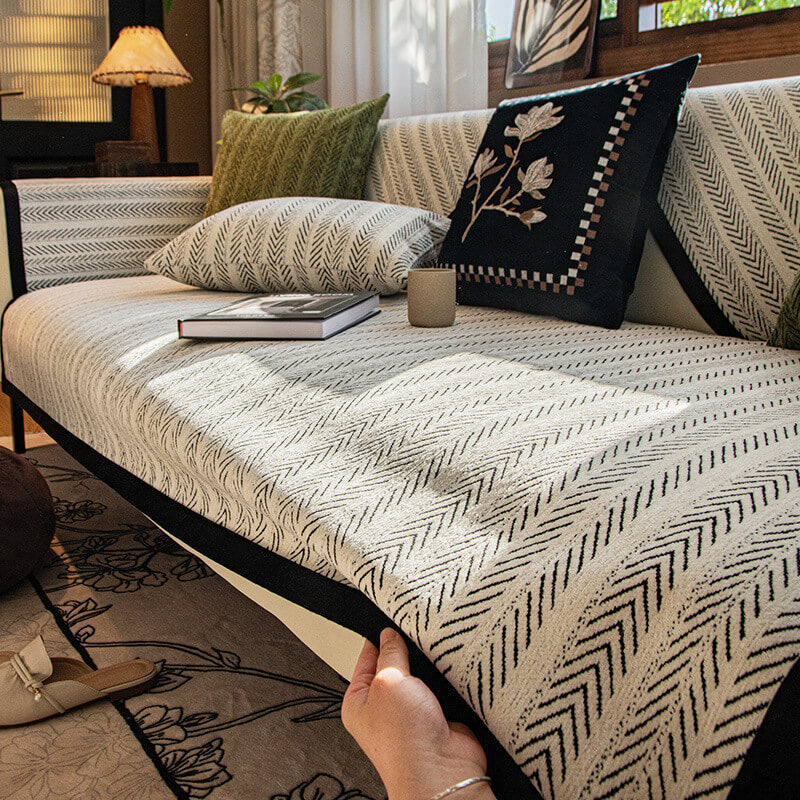 Moderne Chenille Stoff Anti-Ripekk Non-Slip Sofaputetrekk | Luvikno