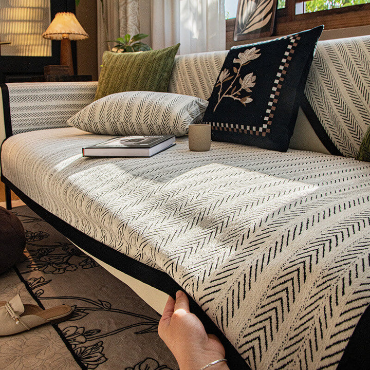 Moderne Chenille Stoff Anti-Ripekk Non-Slip Sofaputetrekk | Luvikno