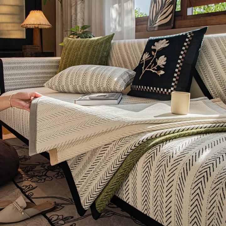 Moderne Chenille Stoff Anti-Ripekk Non-Slip Sofaputetrekk | Luvikno