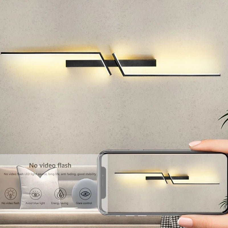 Luvikno | Kreativ LED vegglampe med stripedesign | Moderne design og dimbar lys i 3 farger