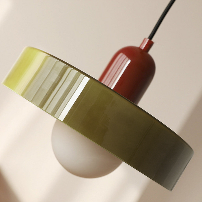 Bauhaus Inspirert Fargerik Glass Pendellampe Luvikno